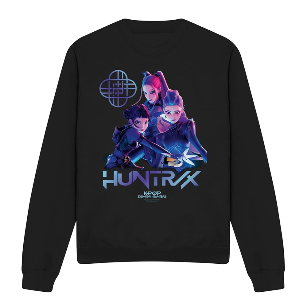Kpop Demon Hunters Huntrix Demon Hunters Group Unisex Sweatshirt, Black, Medium