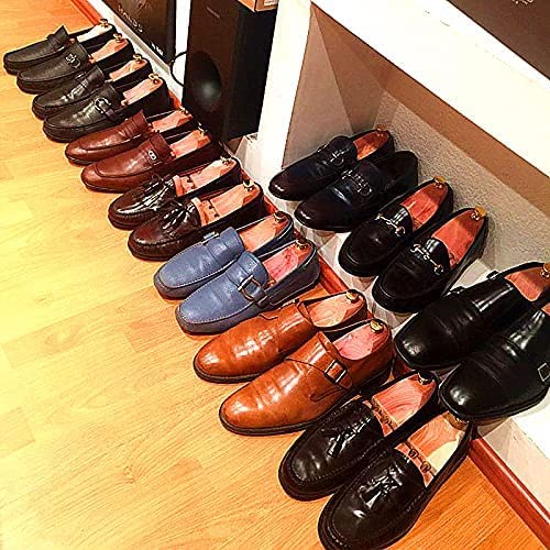 Shaper de chaussures, 2 pièces/lot Embauchoirs pour hommes en bois de cèdre rouge Longueur et largeur réglables Shoe Shaper Outil d'entretien des chaussures Meilleure forme anti-rides Shoe Tree Shoe S