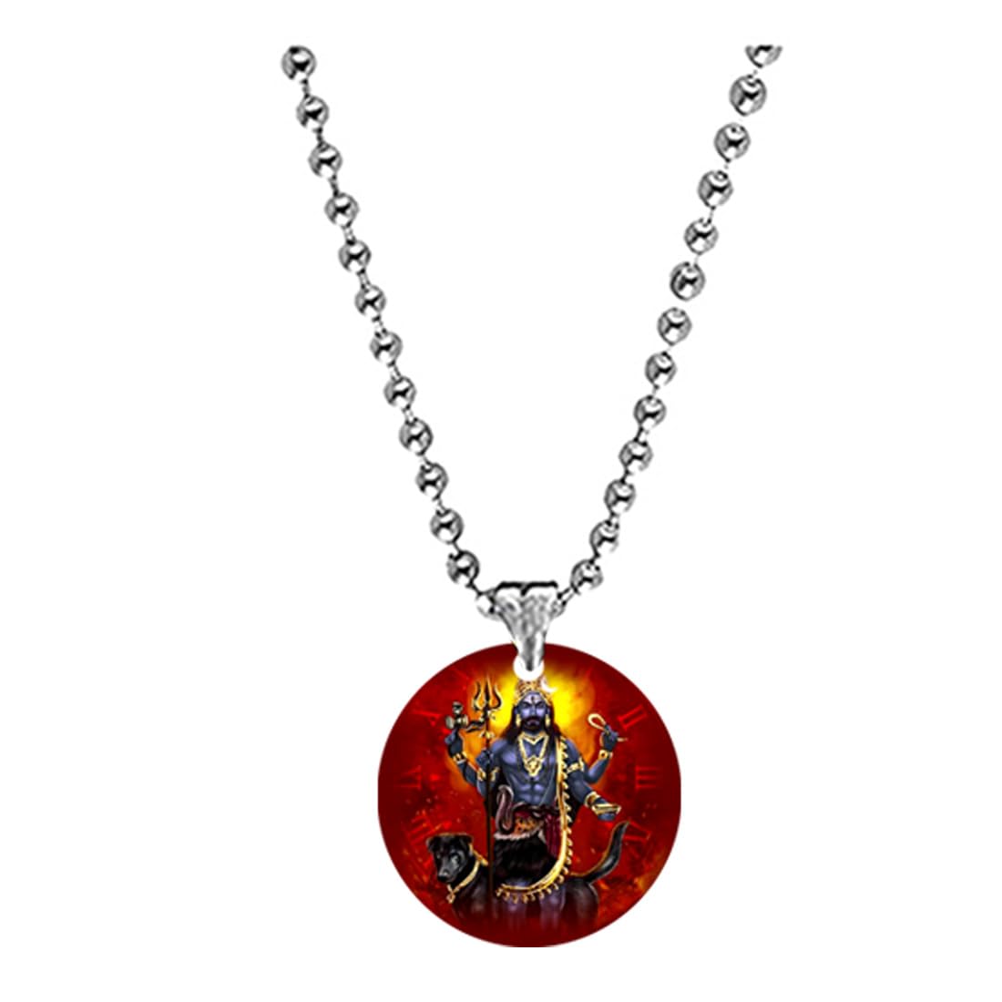 Abhiora FashionLord Kaal Bhairav with Vahan Dog Bead Chain Red Acrylic Pendant for Men Women | Religious Spiritual Symbolic Charm for Gifting and Personal Styling-image-35