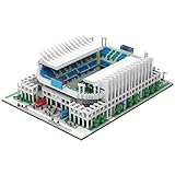 LOKLNEYK Stadium Architecture Building Blocks Set, 990 Pieces Football Stadium Model Kit, White Blue Green, 28 x 24 x 5.5 Inches, Educational DIY Construction Toy, Ages 14+