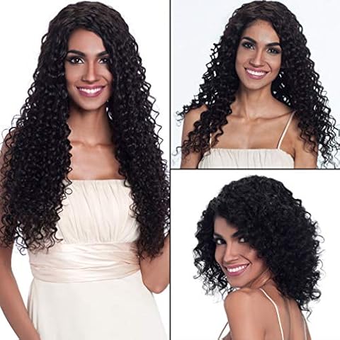 Brazilian Real Hair Wigs Lace Closure Wigs Human Hair Deep Wave 4x1 Lace Closure Wigs for Black Women Straight with Baby Hair Pre-Plucked Black Colour 130% Density 24 Inches Cover