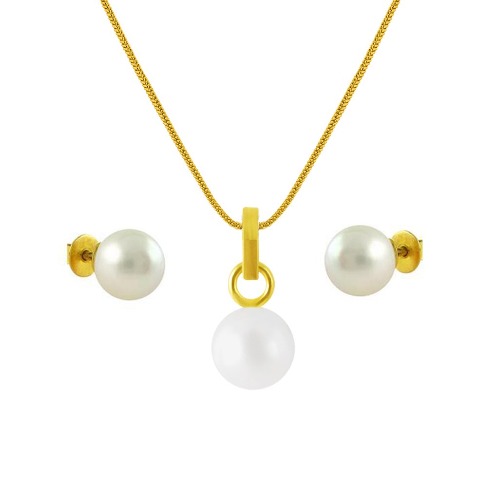 Sri Jagdamba Pearls Classic Pearl Pendant and Earrings Set With Chain Jewellery Set Gift For Women and Girls (B01552CODI) Amazon Price History, Amazon Price Tracker