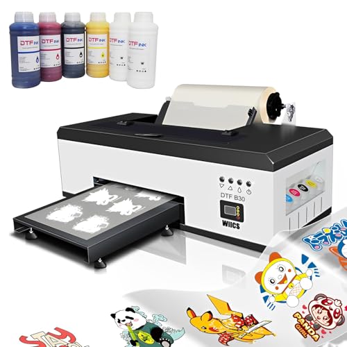 ✅ 10 Best Printer to Convert to DTF 8 DTF Printer, A3 R1390 Transfer Printing Machine with 6*500ml Inks and Roll Feeder, T-Shirt Direct to Film Printer with White Ink Circulation, Vacuum Suction Platform for Garment Caps Shoes