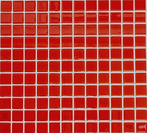 Mosaikfliese Transluzent rot Glasmosaik Crystal rot BAD WC Küche WAND MOS60-0904_f | 10 Mosaikmatten