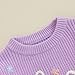 Afunbaby Baby Girl Boy Knit Sweater Blouse Pullover Sweatshirt Warm Crewneck Long Sleeve Tops for Infant Toddler (Big Sister Purple Sweater, 3-4 Years)