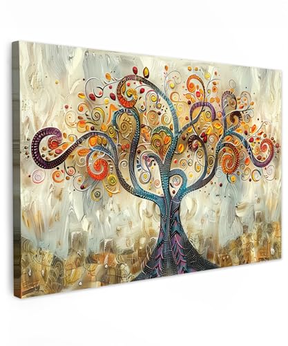 MuchoWow© Quadri Con Cornice 120x80 cm Decorazione Quadri Per Camera Da Letto Quadretti Da Parete Moderni Quadro Moderno Soggiorno GrandeArte - Albero della vita - Botanico - Astratto