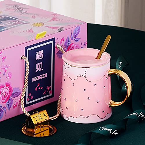 qingci Personalidad Creativa Taza de cerámica Taza para el hogar del Estudiante 401-500 ml Polvo de...