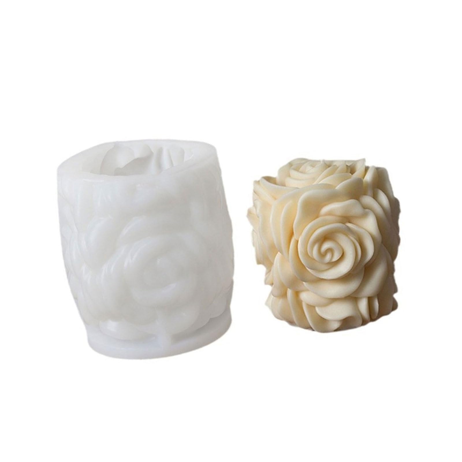 Tsophreniq 3D Floral Cylinder Silicone Molds for Epoxy Resin Soap Home Decoration Making Gypsum Silicone Molds Clay Flower Mold