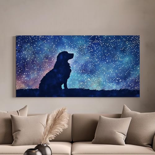 Tableau canin céleste impression haute définition toile aquarelle art - 3