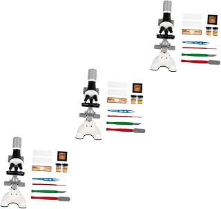ibasenice 3 Conjuntos De Ferramentas De Microscópio Infantil Para Crianças Microscópio De Escola Secundária Brinquedo Microscópio Brinquedos Para Crianças Microscópio De Plástico Presente