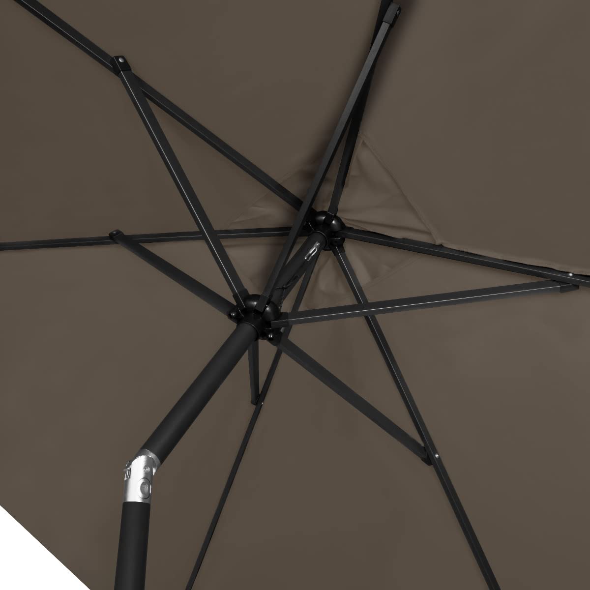VONROC Sonnenschirm rechteckig 200x300 - Rechteckiger Sonnenschirm für Terasse, Garten, Balkon, Gastro - Knickbar, Kurbel, Wetterfest - Rapallo (Taupe_Set)
