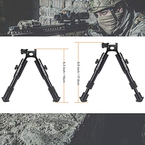 Feyachi 3 in 1 Tactical Rifle Bipod + Rail Mount Adapter + Barrel Clamp Einstellbare Höhe von 6,3\ bis 6,9\ für die Jagd