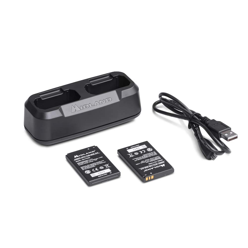 Midland - Walkie Talkie 777 Pro, 2 Ricetrasmittenti Professionali per Security, 85 Canali - 16 PMR446/69 LPD, 38 CTCSS e 104 DCS, Autonomia 14H, Copertura 6Km, Display Digitale, Batterie Ricaricabili