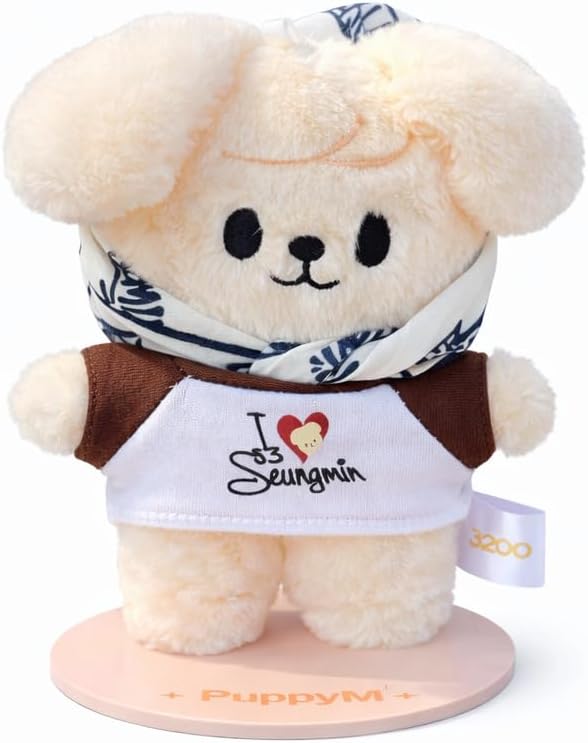 Skzoo Magnetic Plush Doll with Stand Base with Clothes- Cute Animal Collectible Figure for Desk & Backpack (5 inch) - Fun Toy for Concert & Daily Decor - Leebit