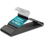 DrySmart 25 Pack Premium Rubber-Coated Metal Clothes Hangers – Heavy-Duty, Non-Slip, Space-Saving Coat Hangers for Adults, Ideal for Shirts, Suits, Jackets & Wardrobes (Black)