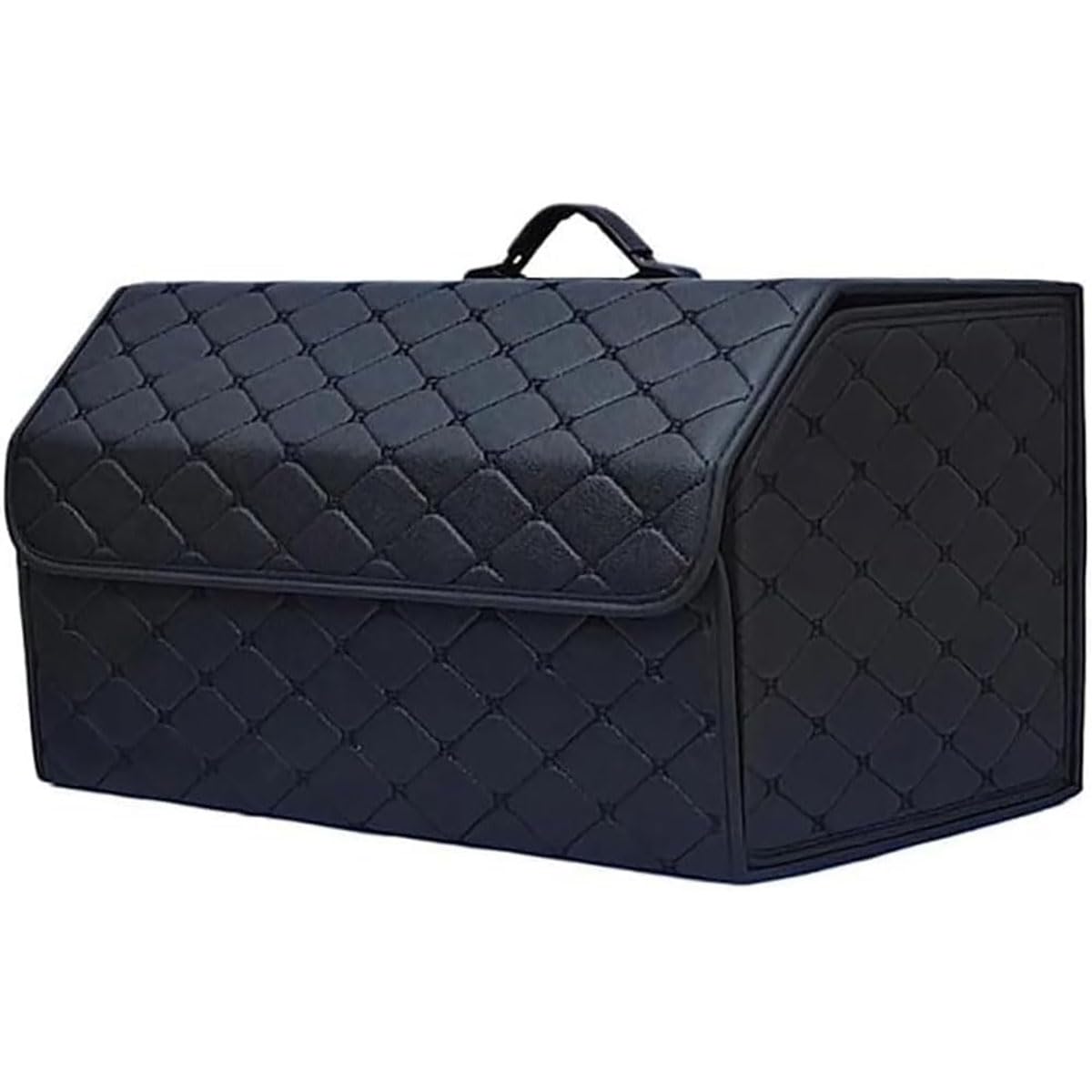 Organizer Bagagliaio Auto per, Pieghevole Borse per Bagagliaio in Pelle Scatola di Immagazzinaggio con Coperchio Accessori,L-A/Black