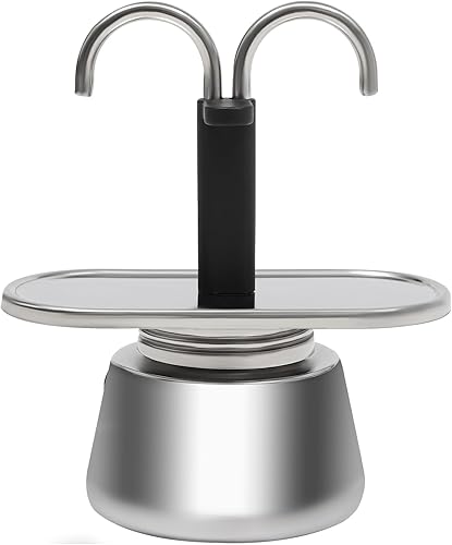 Mini 2 tazas Moka Pot Acero Inoxidable Cafetera Estufa Cafetera Espresso Maker Percolator Cafetera Italiana 3.4 fl oz3.38oz