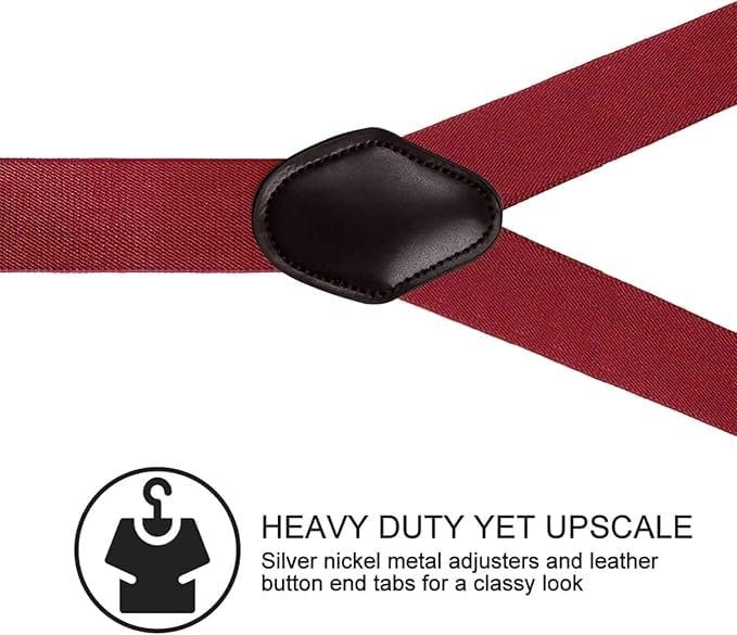 Image of Suspenders for Men, Adjustable Suspenders with Elastic Straps Y-Back Construction Heavy Duty for Work