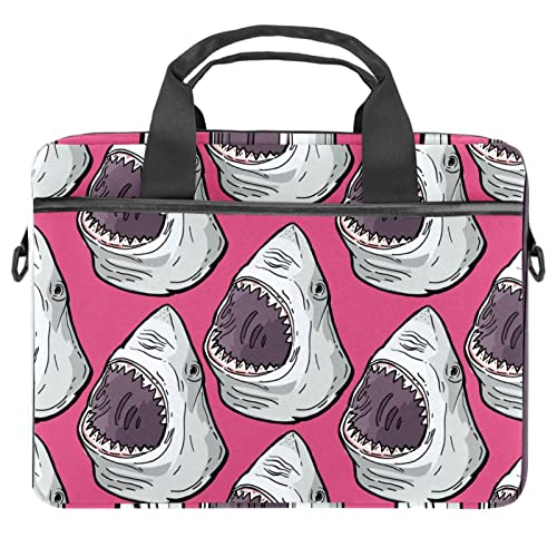 Sac à bandoulière pour ordinateur portable 14 pouces rose requin idéal pour l'université