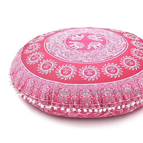 Thriving Large Mandala Bohemian Floor Cushion Round Meditation Pillow Cover Floor Seat Pouf Cover Yoga Pillow Hippie Bohemian Decorative Sofa Couch Cover Chair Pouffe Case #TOP1