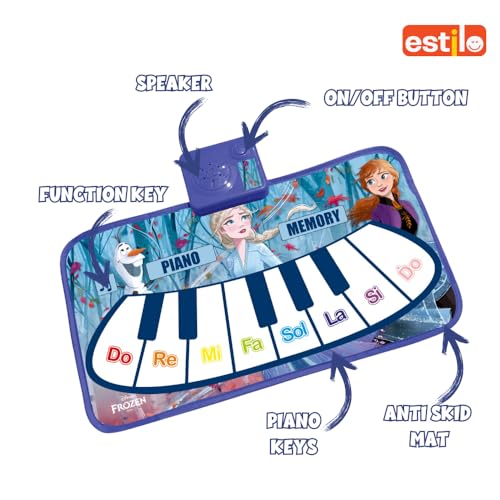 Image of Estilo Floor Piano Mat for Kids & Toddlers | Baby Playing Mat with Music 11 Keys | Musical Toy Gift for Boys & Girls Age for 1-6 | Engaging Keyboard for Toddlers (Frozen)