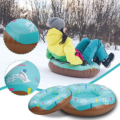 image for HedgX Snow Tubes for Sledding, Heavy Duty Outdoor Inflatable Snow Sled