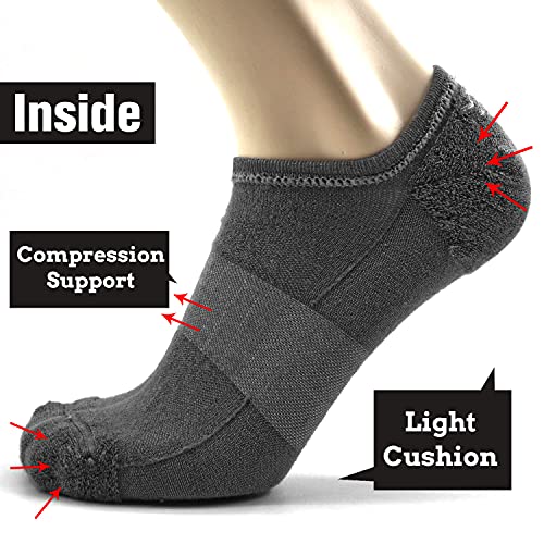 Image of Busy Socks No Show Merino Wool Athletic Running Socks for Men Women,Low Cut Thin Soft Sport Wool Socks with Non-Slip Grips