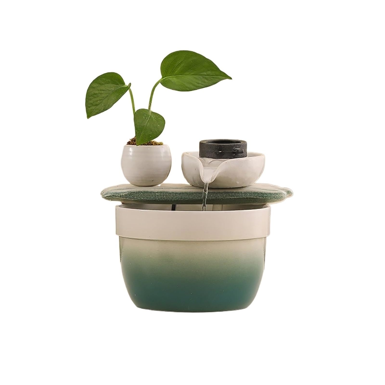 Water Feature Tabletop Cascading Water Fountain Feng Shui Indoor Relaxation Feature for Home Office Indoor Fountains