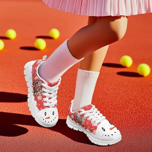 Kids Christmas Sneakers Boys Girls Lightweight Sports Running Tennis Shoes Anti-Skid Comfort Breathable Mesh Casual Shoes3