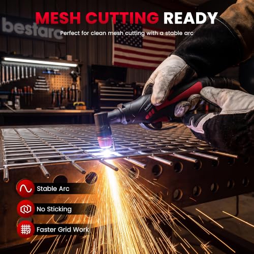 Image of Bestarc Pilot Arc Plasma Cutter, [Large LED Display][Air Sensor] 75A Plasma Cutter Machine 110 /220V Dual Voltage, 1 /2 Inch Clean Cut 1.2 Inch Max Cut, Post Flow Mesh, 2T /4T for Beginners DIY