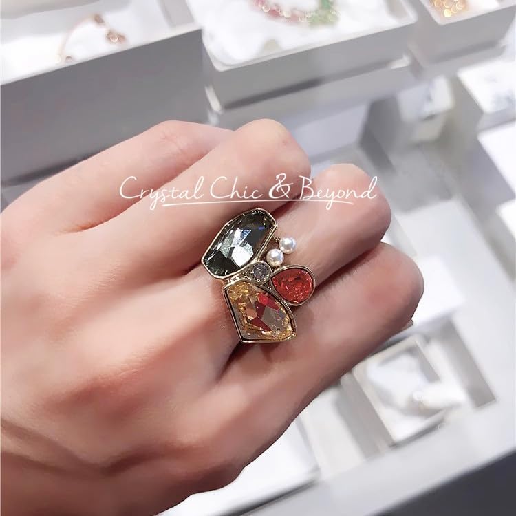 Swarovski Mosaic Ring, Multicolor, Crystal & Pearl
