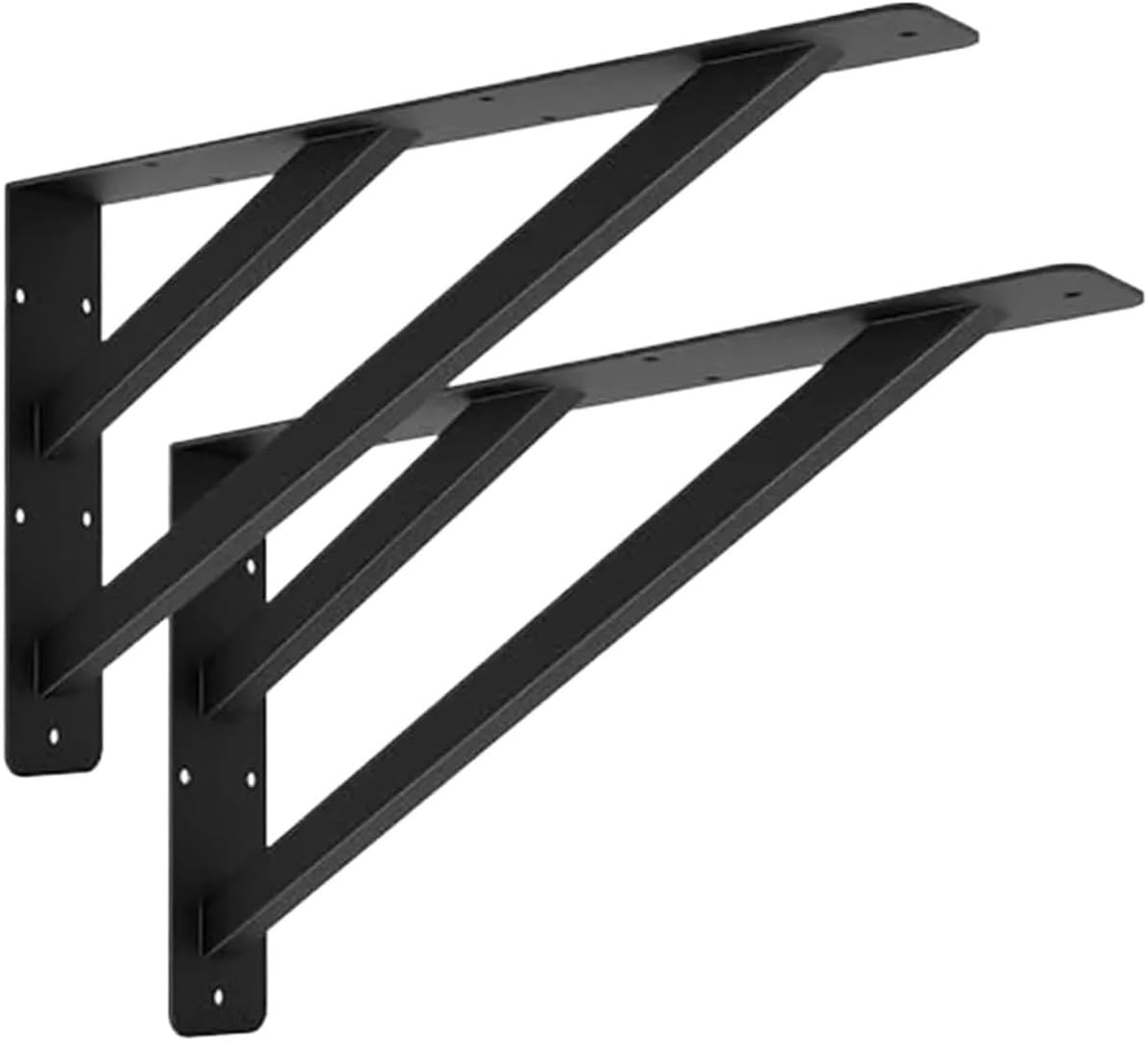4 Pcs Heavy Duty Shelf Bracket 16 Inch Countertop Support Steel Mantel Brackets Tops Metal Triangle Design 500lbs Multi-functional For Installations