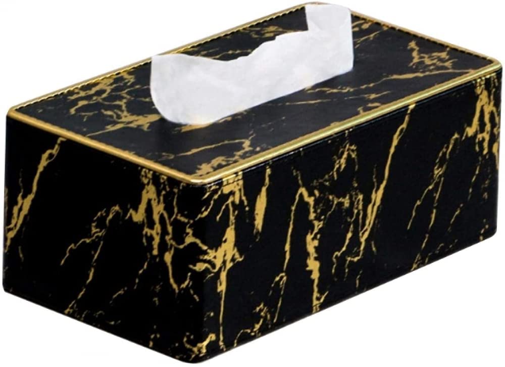 Cnfhfry 2 Tissues Box， Marble Leather Office Tissue Box Paper Napkin Holder Storage Container Home Decoration(2)