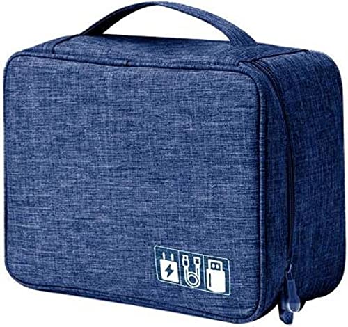 Moxtiza Gedget Organiser Electronics Accessories Organizer Bag, Universal Carry Travel Gadget Bag for Cables, Plug and More, Perfect Size Fits for Pad Phone Charger Hard Disk (Blue) (B09QX5B2Z4) Amazon Price History, Amazon Price Tracker