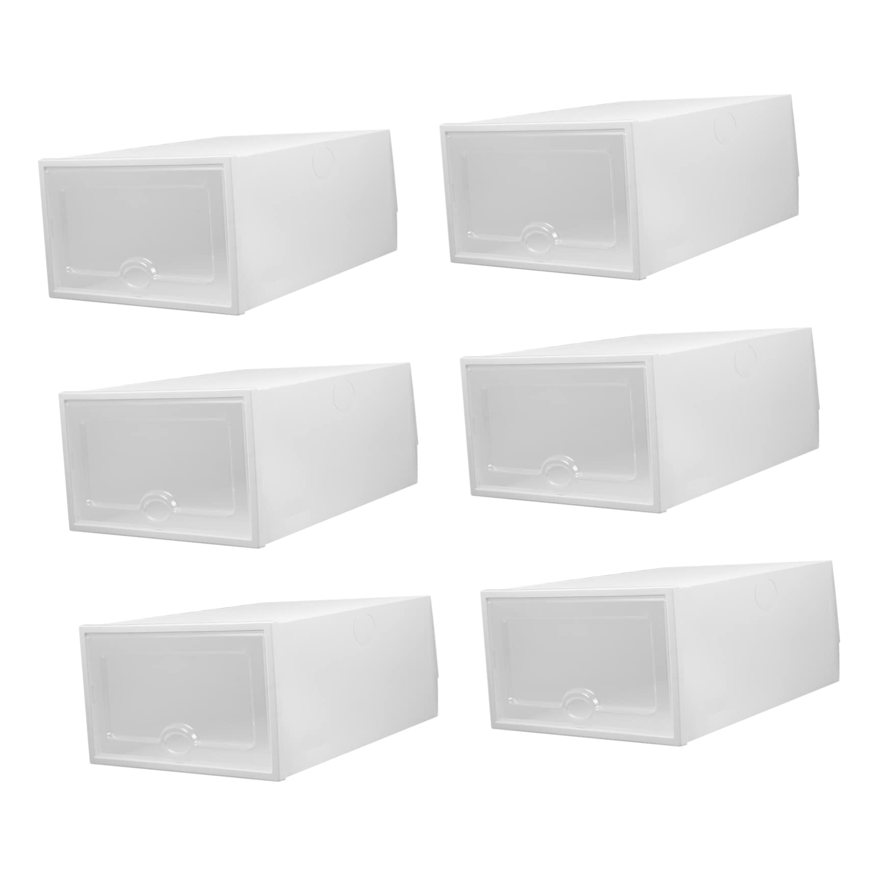 SOLUSTRE 6 Pcs Plastic Shoe Box Sturdy Drawer Type Storage Container for Shoes Clothes and Accessories Stackable and Space Saving Organizer for Home Use