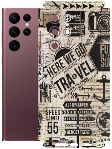 Image of AtOdds - Full Body Back Screen Guard Protector Film - Lamination Wrap Skin Sticker Compatible with Samsung Galaxy S22 Ultra | Scratchproof Matte Finish (Explore)