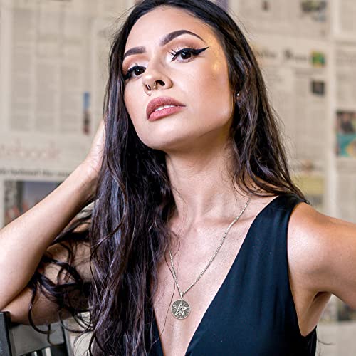 Loove Tetragrammaton Necklace For Men Women Pentagram Tetragrammaton Protection Amulet Sterling Silver Pentacle Pendant Tetragrammaton Amuleto De Proteccion Amulet Jewelry #TOP7