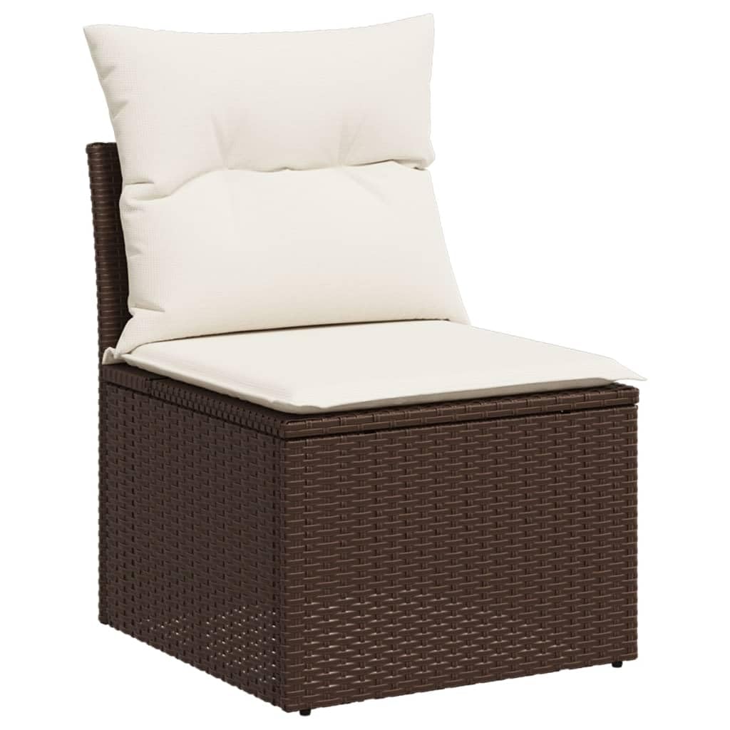 Zestaw Sofas Ogród 10-częściowy sztuczny rattan, brązowy | Modułowa konstrukcja, zdejmowane grube poduszki, niskie koszty utrzymania, odporne na warunki atmosferyczne