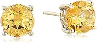 Vista 3 de Tienda Collection Plated Sterling Silver Stud Earrings made with Genuine Topaz Gemstones