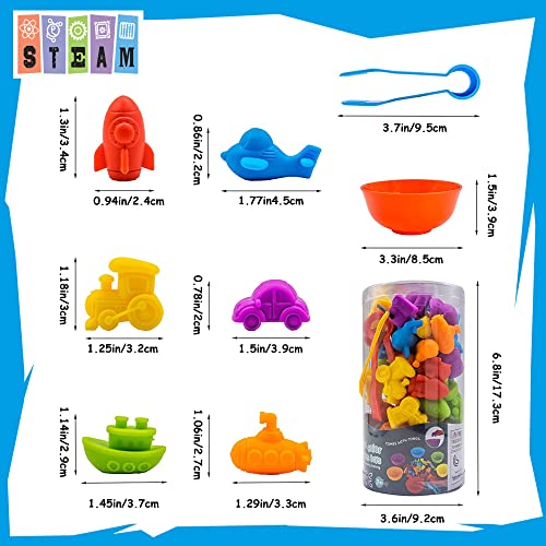 Image of UNIQUE KIDS Counting Educational Learning Toy Set with Sorting Cups - Fun Color Classification and Math Training Game for Toddlers and Preschoolers Ages 3 and Up