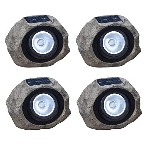 ACMHNC Solarleuchten Garten LED Solar Stein Lampe für außen, 4...