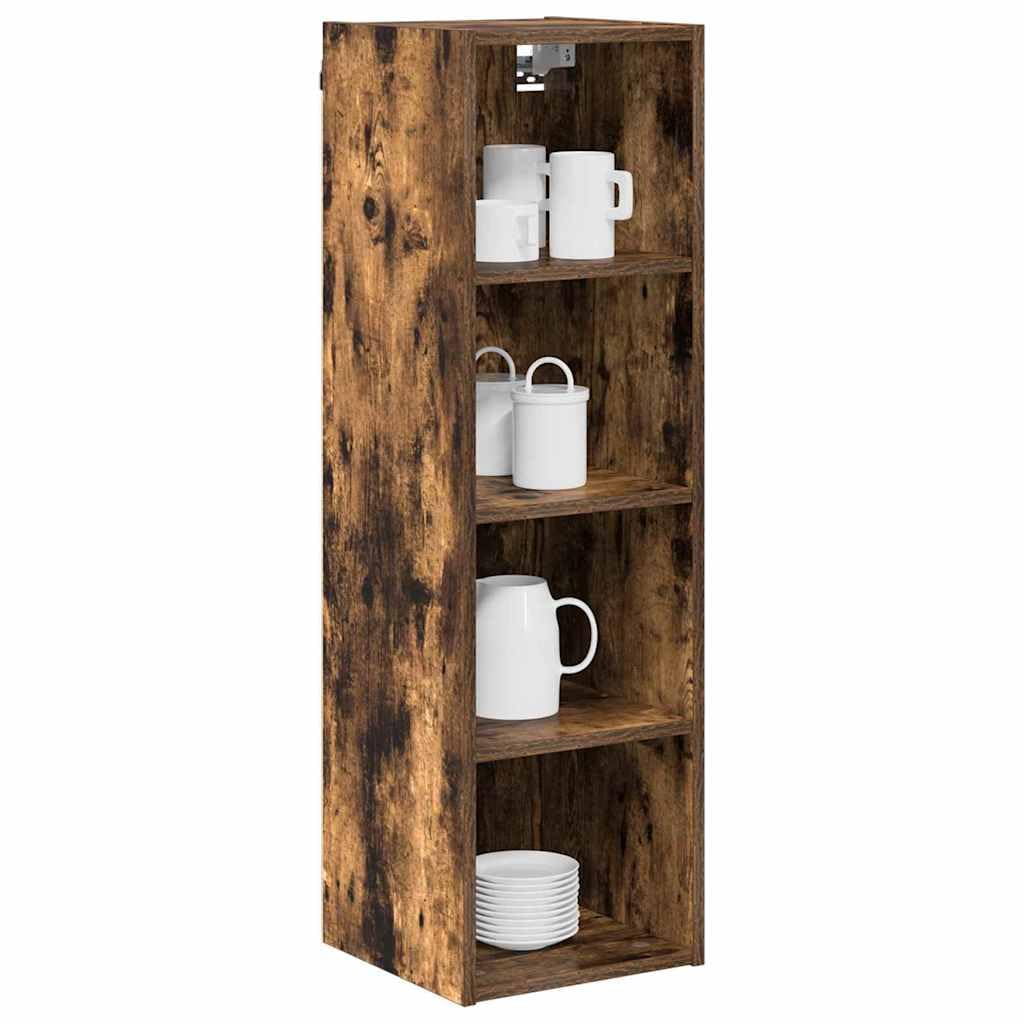 Hängeschrank für die Küche, Wandregal aus Holzwerkstoff in Geräucherte Eiche, moderner Küchenschrank mit Stauraum, 30 x 29,5 x 100 cm, für eine ordentliche Küchenorganisation