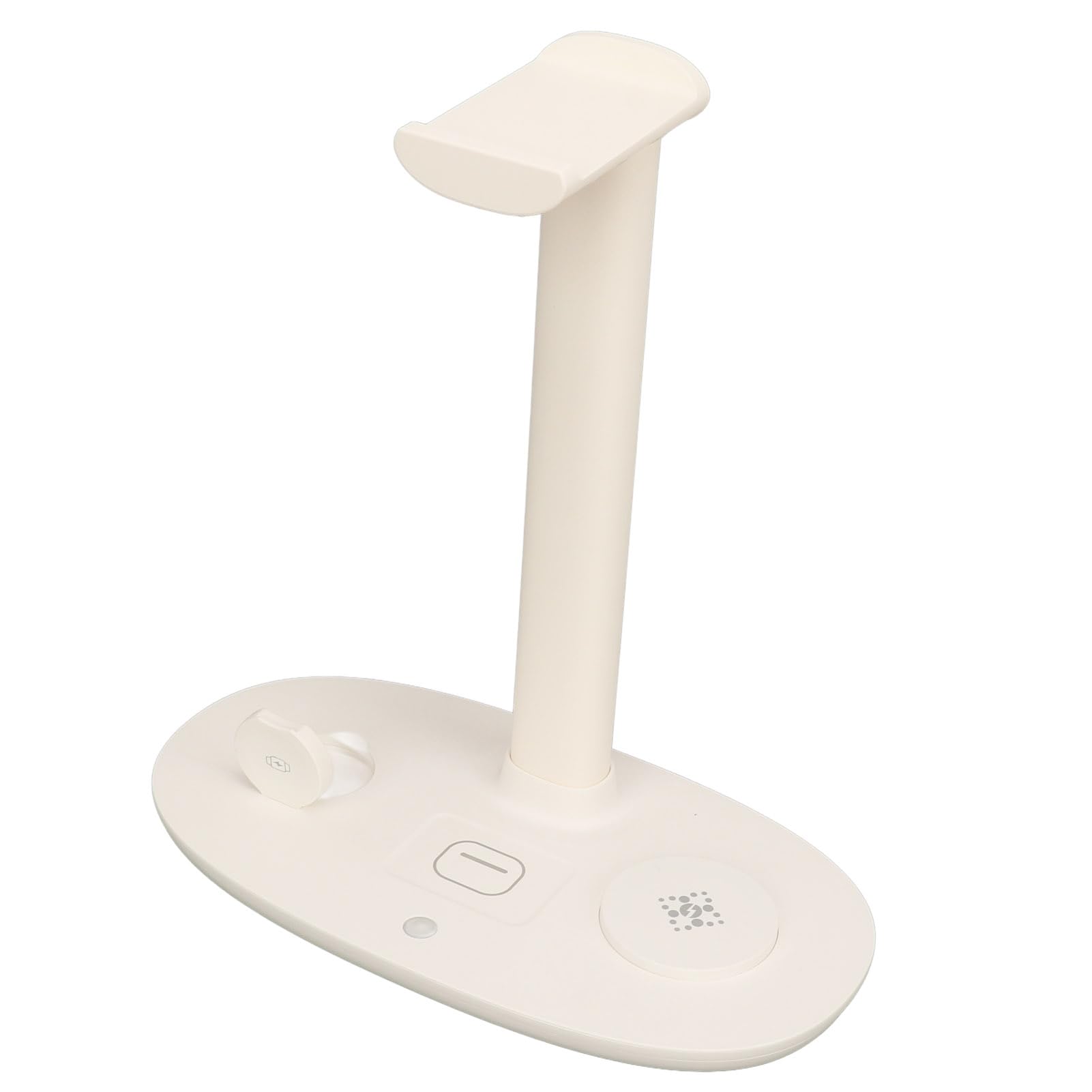 Jiawu Supporto per Cuffie 4 in 1 con Caricabatterie Wireless da 15 W Stazione di Ricarica Rapida per Telefoni Qi, Watch, Pro - Supporto Universale per Cuffie per Giochi (WHITE)