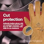 Superior Glove Endura Gants de travail en cuir résistant à la coupe et à l'eau pour hommes & Femmes – 378GOBKL Moyenne (paquet de 1 Paire)