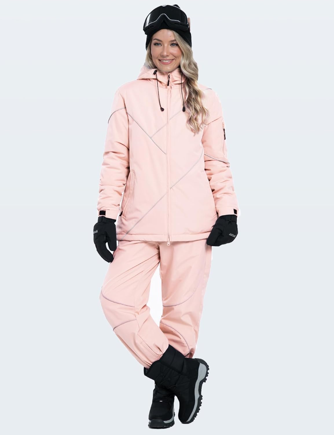 GEMYSE Women's Ski Snowsuit Waterproof Windproof Insulated Jacket and Pants Set Winter Warm Snowboarding Coat with Hood - Image 4