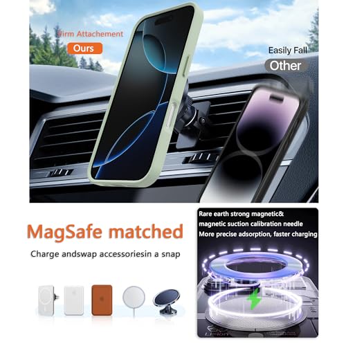 Image of Magnetic for iPhone 17 Phone Case, [Compatible with MagSafe], Screen Protector X1, [Military Grade Drop Protection],Matte Finish,Slim,Shockproof,Protective (Matcha Green, iPhone 17)