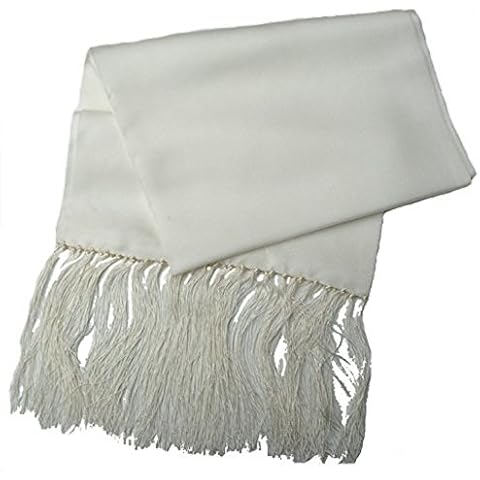 100% Silk Ivory White Scarf(Size: One Size) Cover