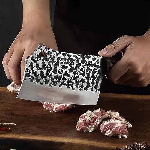 Foto von BFYLIN Handgemacht Geschmiedet Küchenmesser Hackmesser Metzgermesser,scharfes Profi-Universalmesser zur Verarbeitung von Gemüse und Fleisch, Chinesisches Kochmesser (Hackmesser)