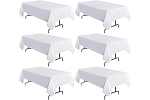sancua 6 Pack White Tablecloth 60 x 102 Inch