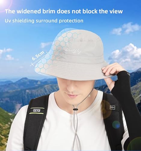 Summer Quick-Dry Bucket Hats For Men And Women Upf50+ Outdoor Sun Hat Uv Protection Beach Hat Khaki #TOP5